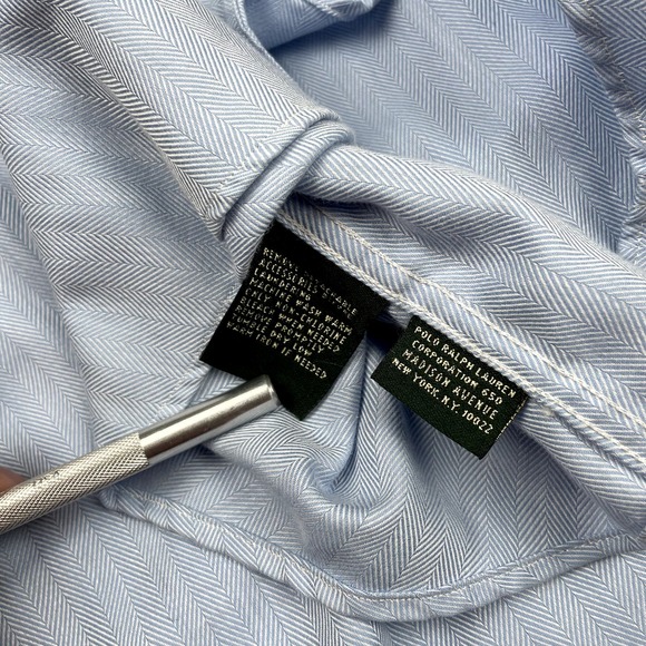 Lauren Ralph Lauren RLL Shirt‎ Button Up Mens Medium 15 32/33 Blue Long Sleeve - Picture 9 of 10